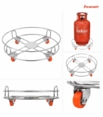 Gas Cylinder trolley with wheels ( Stainless Steel ) - Image 2