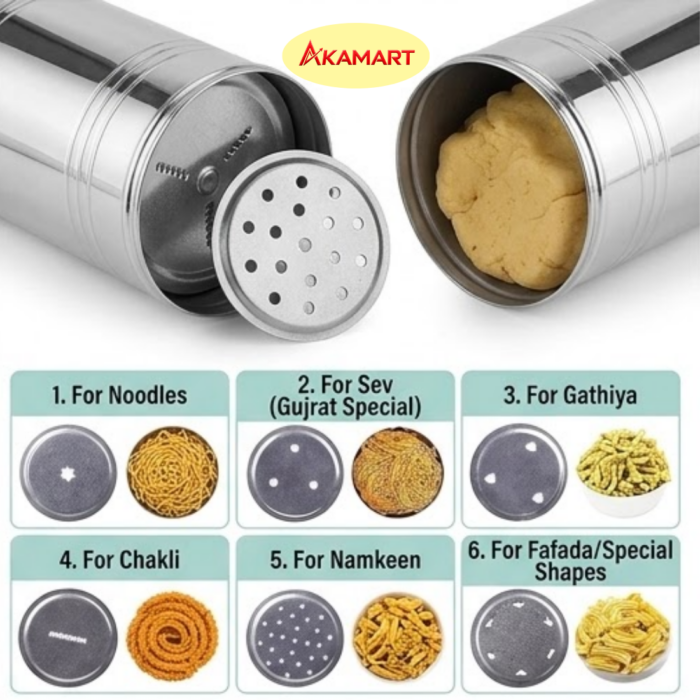 Sev Sancha - 6 Discs / Jali for Namkeen, Chakli, Ghatiya, Sev, Noodle, other - Image 6