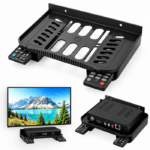 Settop box & Wifi Router Stand with remote holder ( Black )