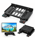 Settop box & Wifi Router Stand with remote holder ( Black )