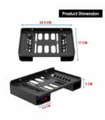 Settop box & Wifi Router Stand with remote holder ( Black ) - Image 2