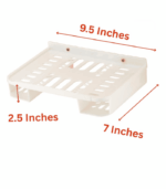 Wall Mount Settop box stand with remote holder ( White ) - Image 2